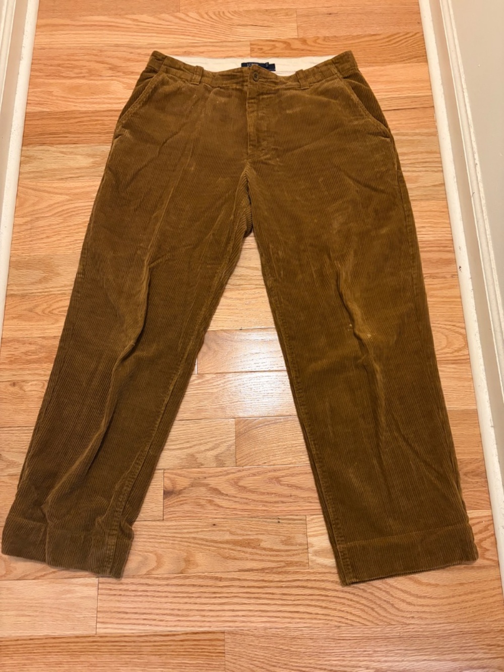 J.Crew Men's Wide Wale Corduroy Pants 33x32 Camel Tan Brown
